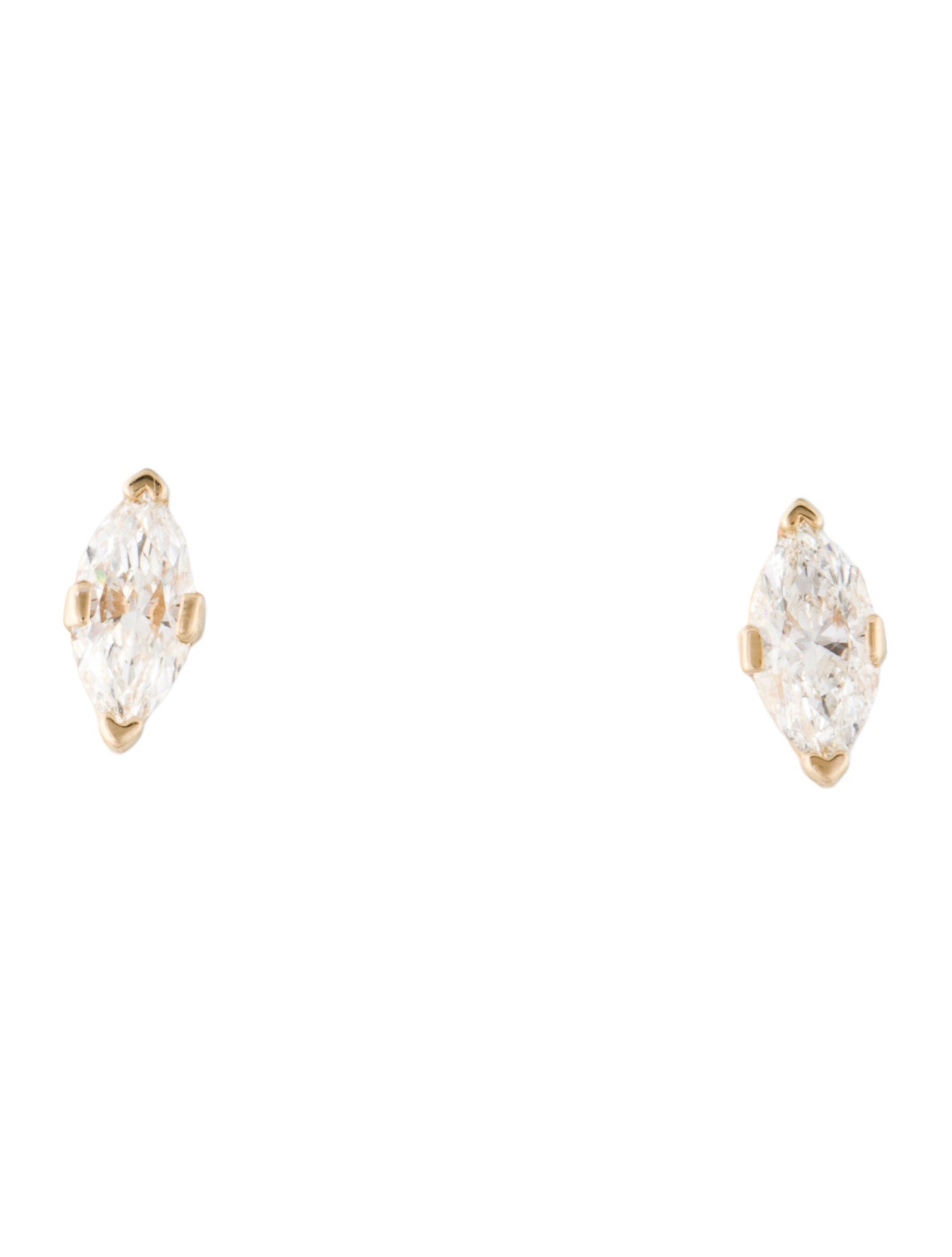 Earrings 14K Diamond Marquise Stud