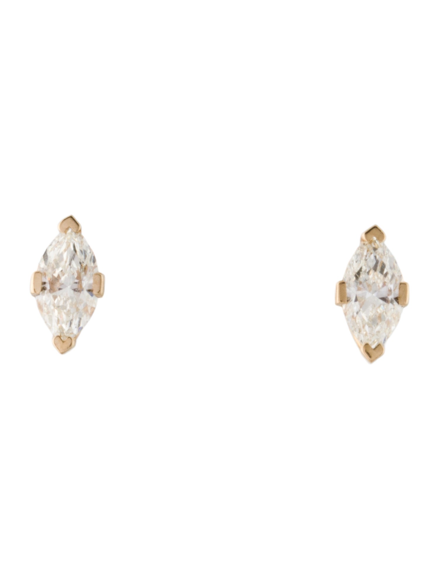 Earrings 14K Diamond Marquise Stud