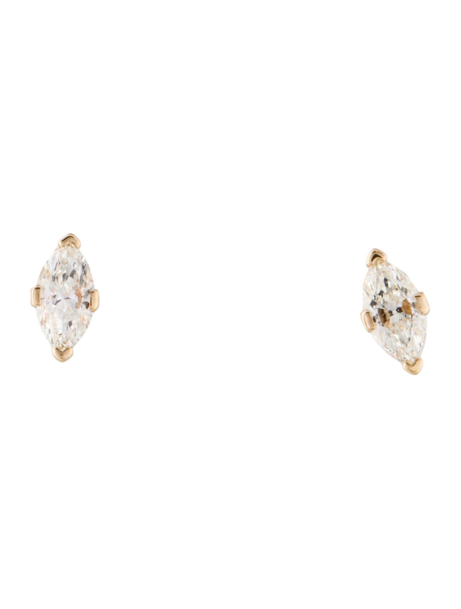 Earrings 14K Diamond Marquise Stud
