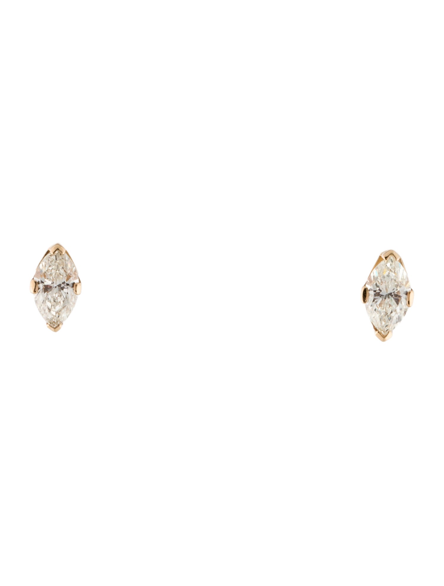Earrings 14K Diamond Marquise Stud