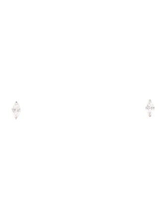 Earrings 14K Diamond Marquise Stud
