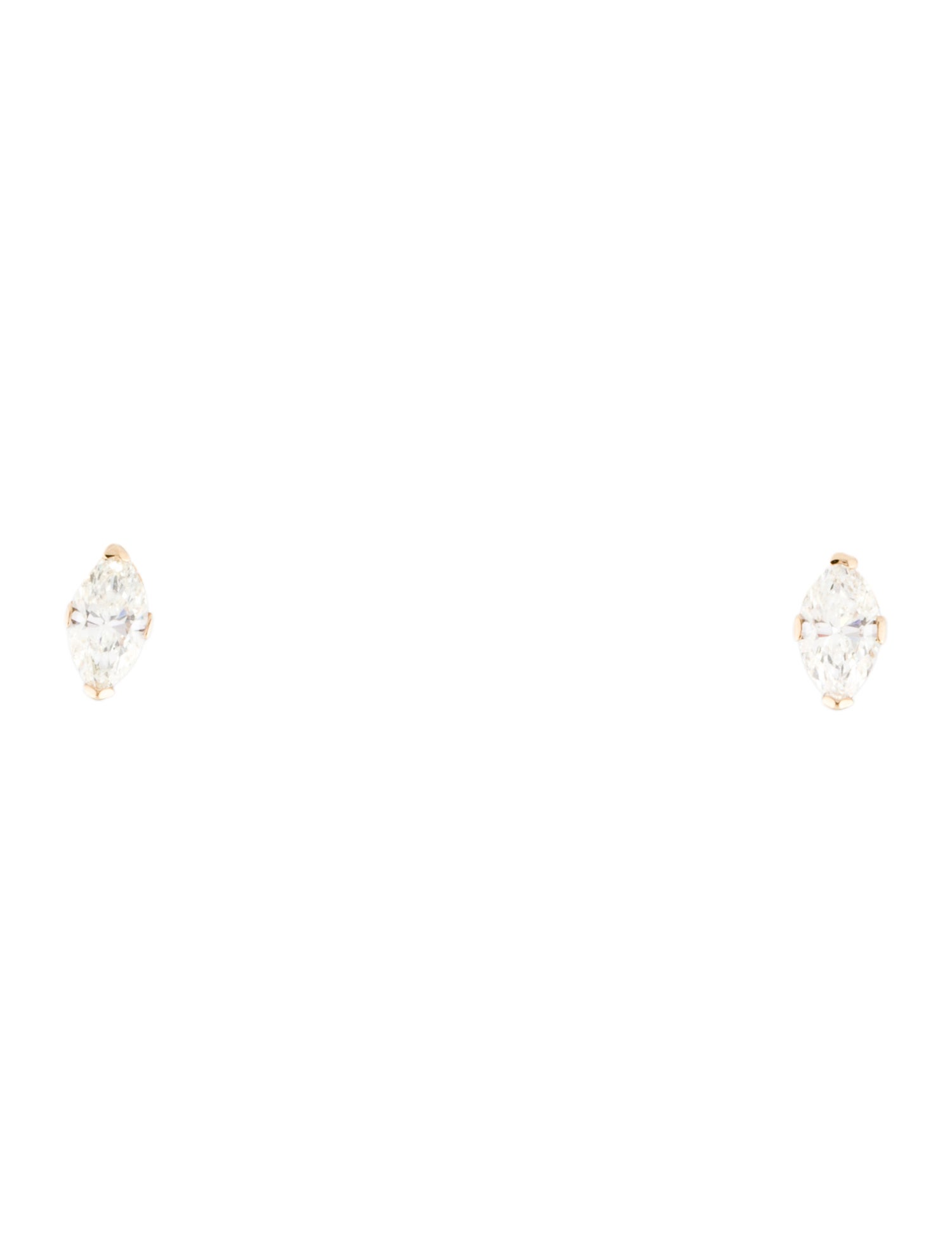 Earrings 14K Diamond Marquise Stud