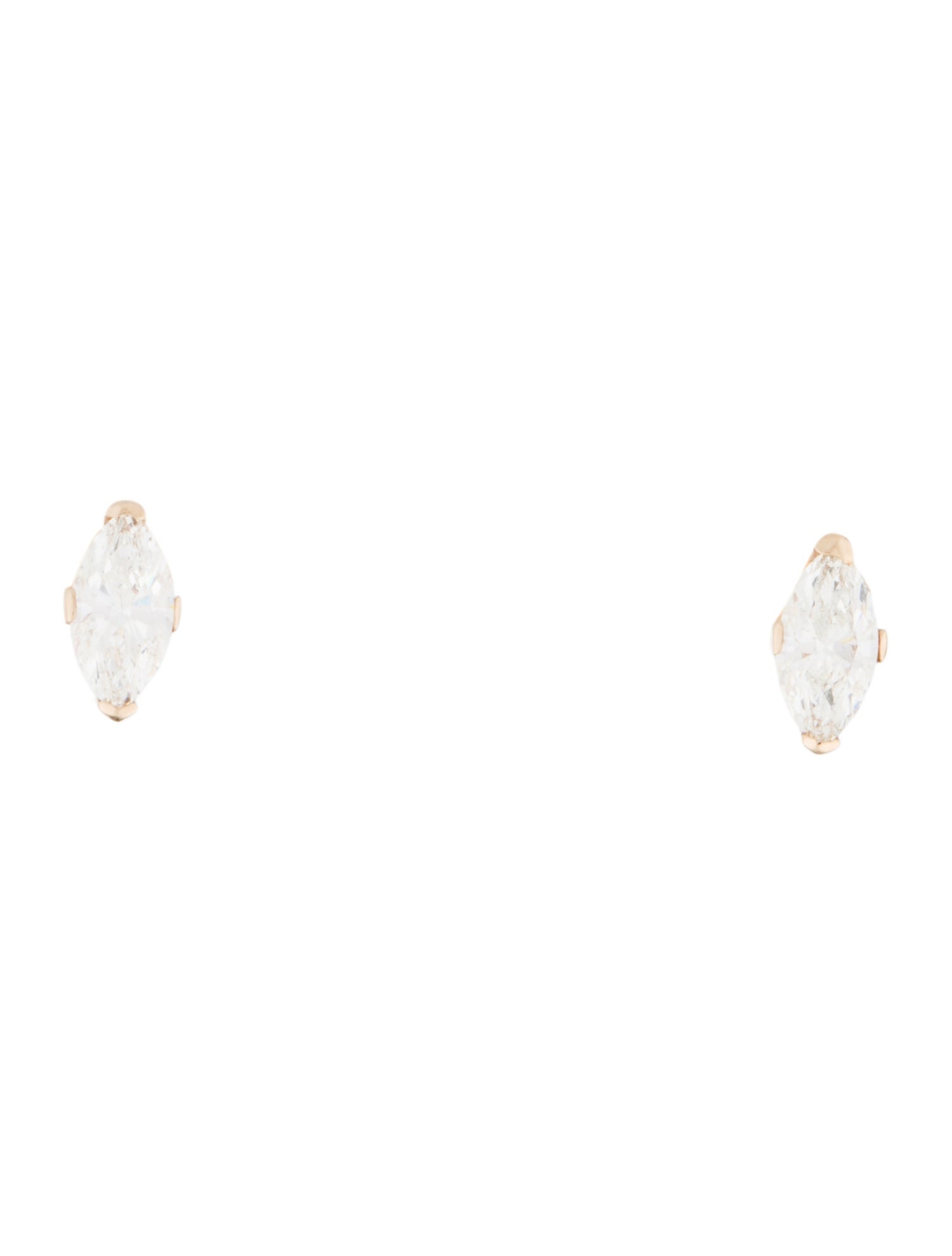 Earrings 14K Diamond Marquise Stud