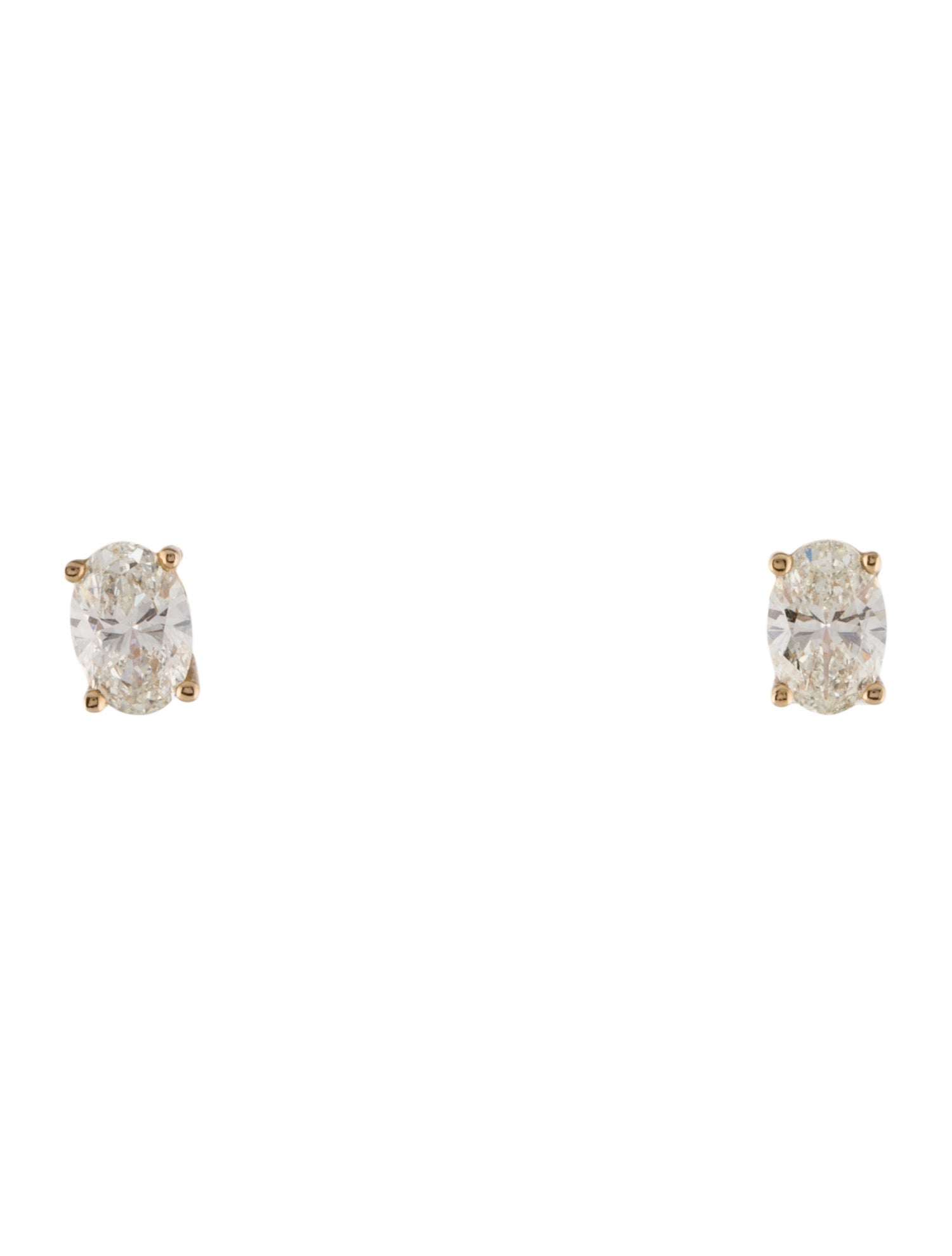 Earrings 14K 1.02ctw Diamond Oval Stud