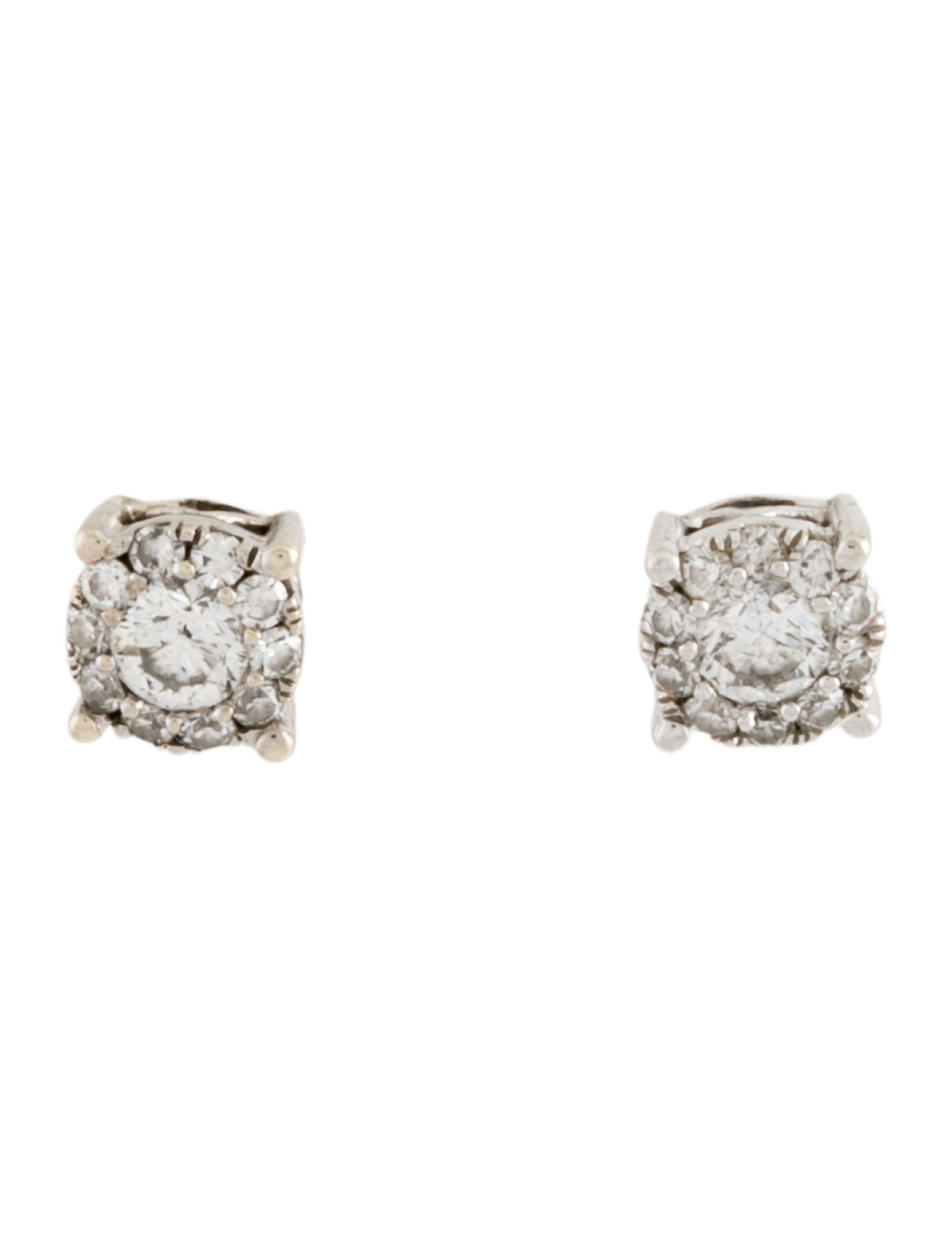 Earrings 14K Diamond Cluster Stud Earrings