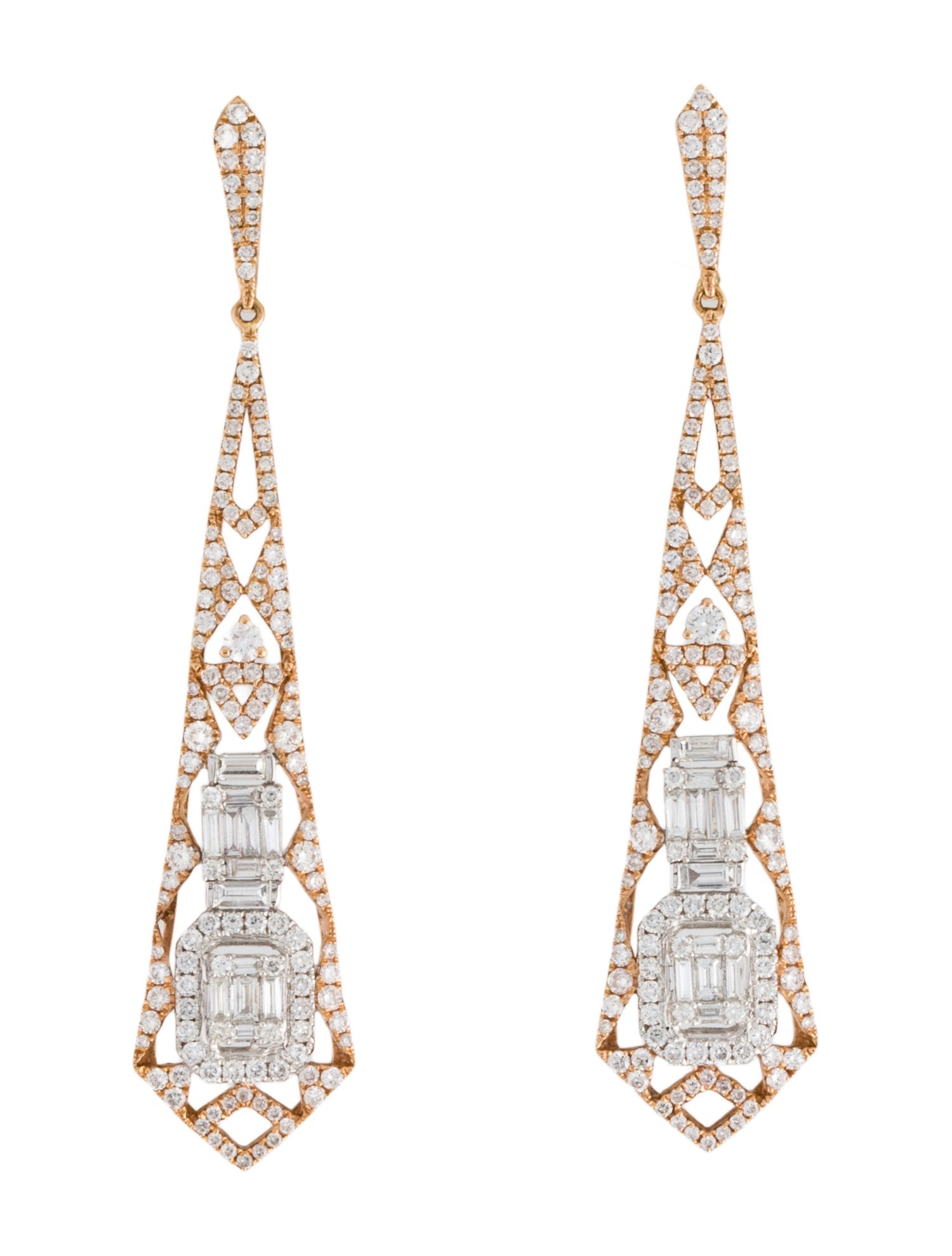 Earrings 18K 2.61ctw Diamond Drop