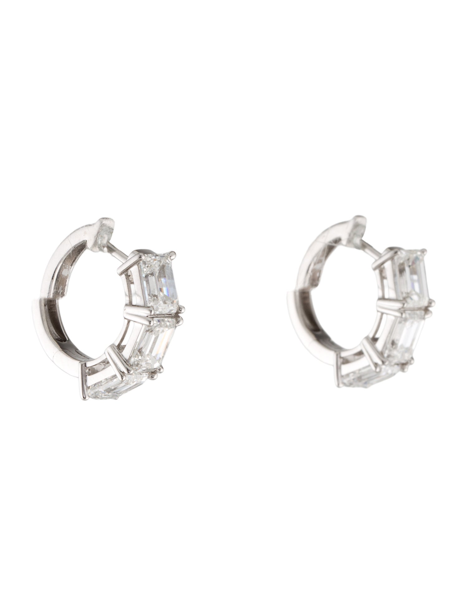 Earrings 14K 5.00ctw Lab-Grown Diamond Hoop Earrings