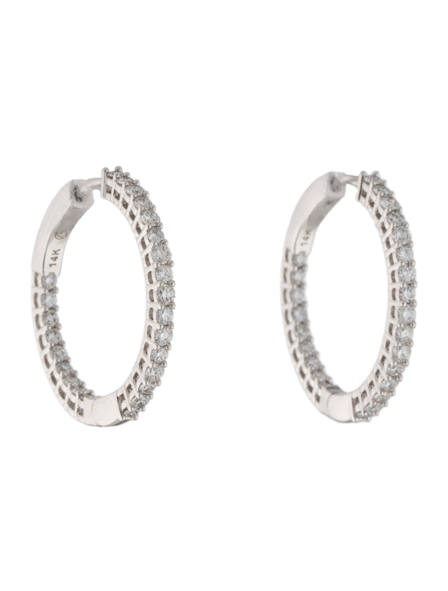 Earrings 14K 1.00ctw Lab-Grown Diamond Inside-Out Hoop Earrings