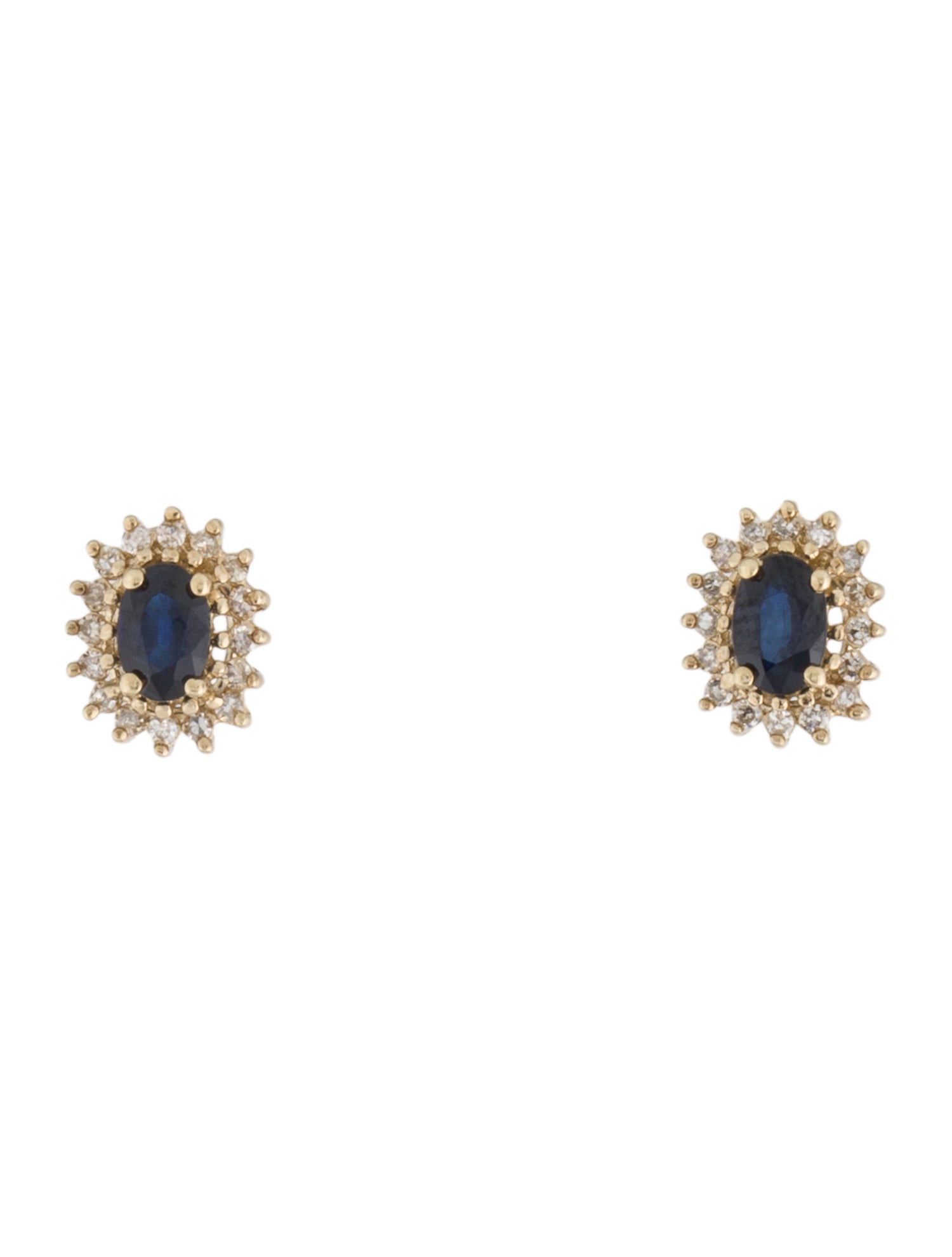 Earrings 10K 1.30ctw Sapphire & Diamond Stud Earrings