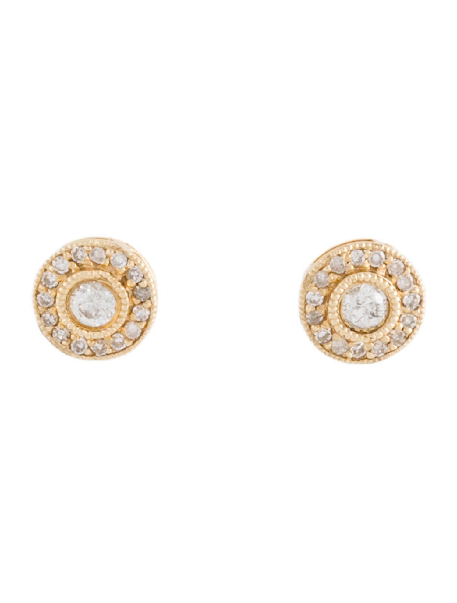 Earrings 14K Diamond Halo Stud Earrings
