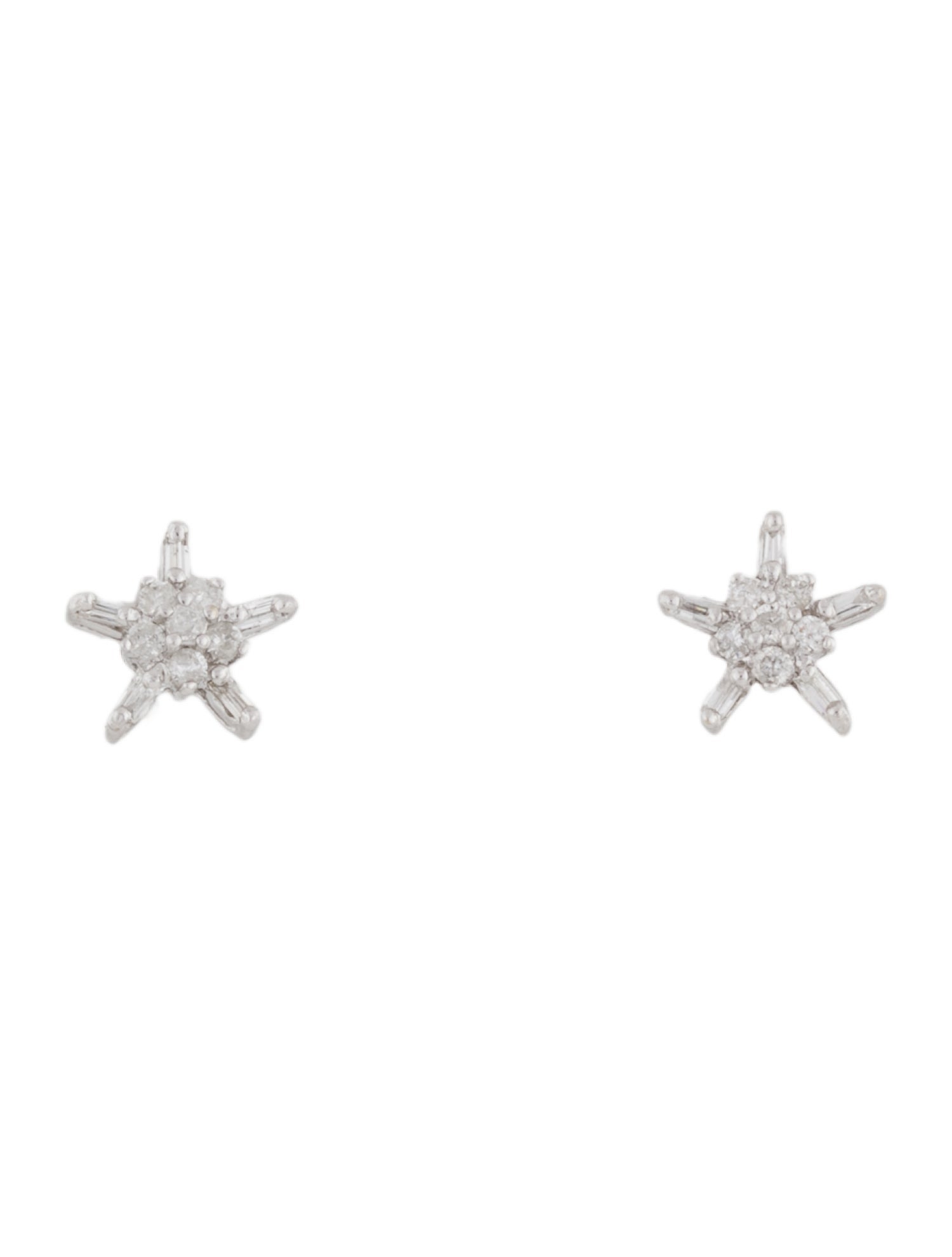 Earrings 14K Diamond Star Stud Earrings