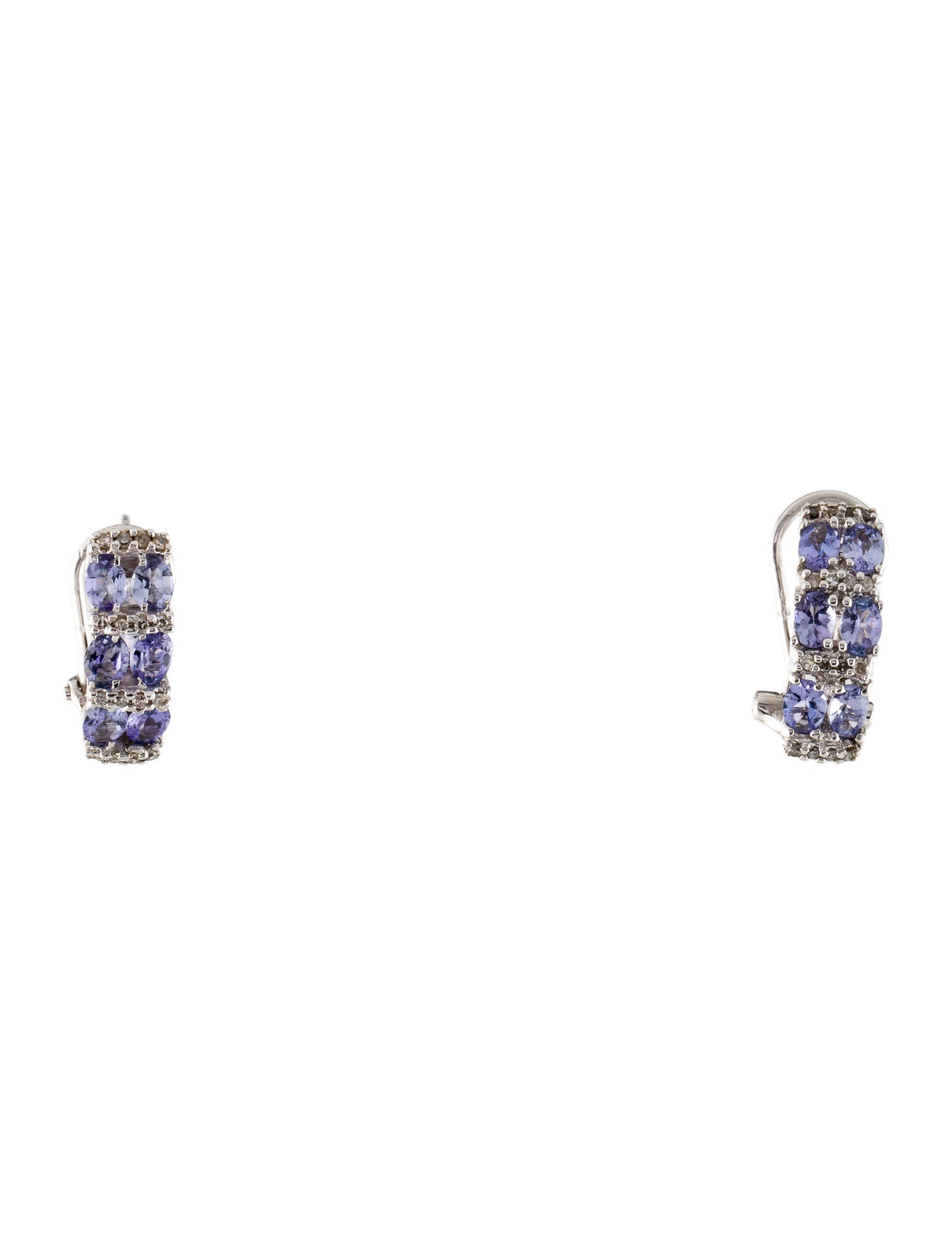 Earrings 14K 1.83ctw Tanzanite & Diamond Earclips