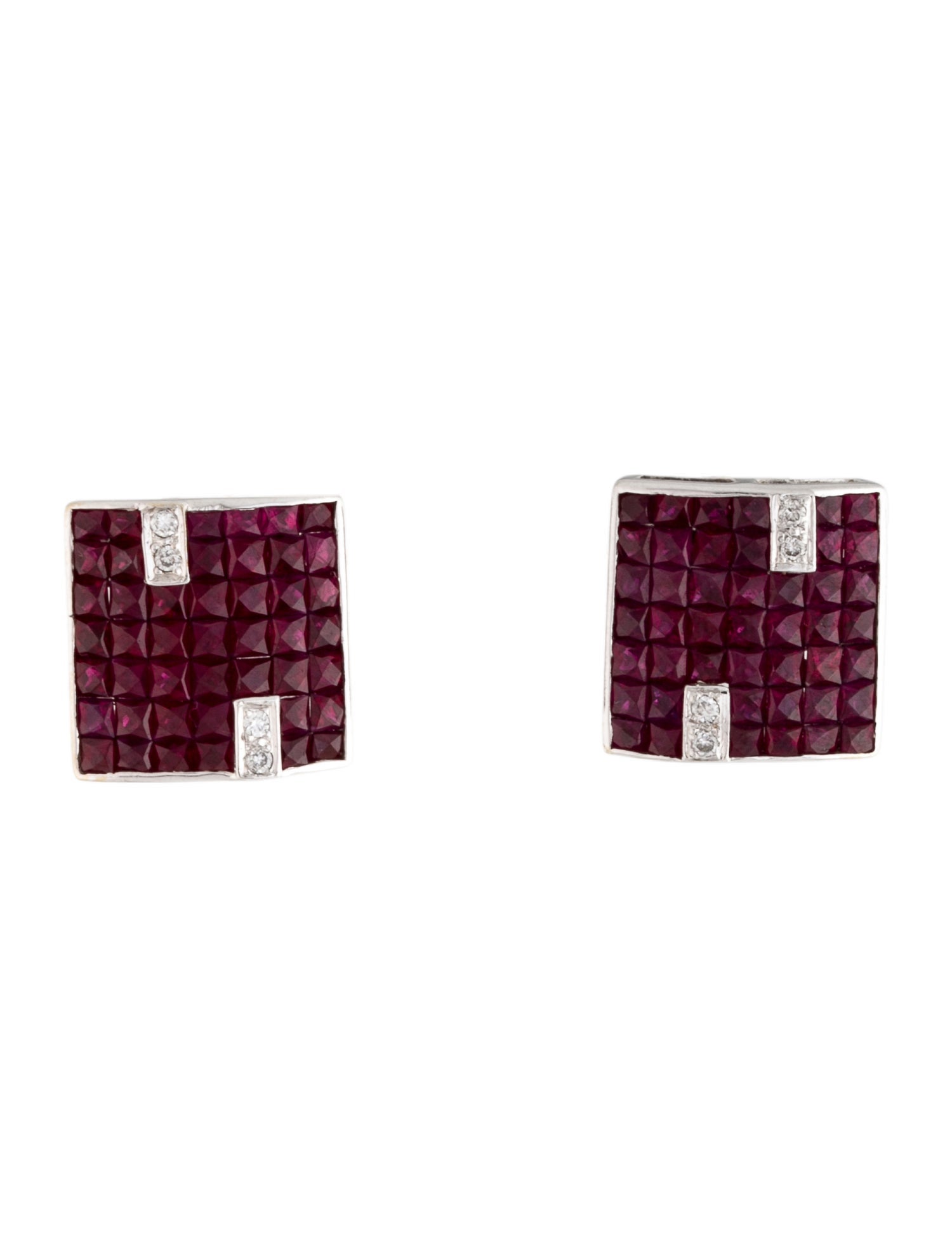 Earrings 18K 4.86ctw Ruby & Diamond Earclip