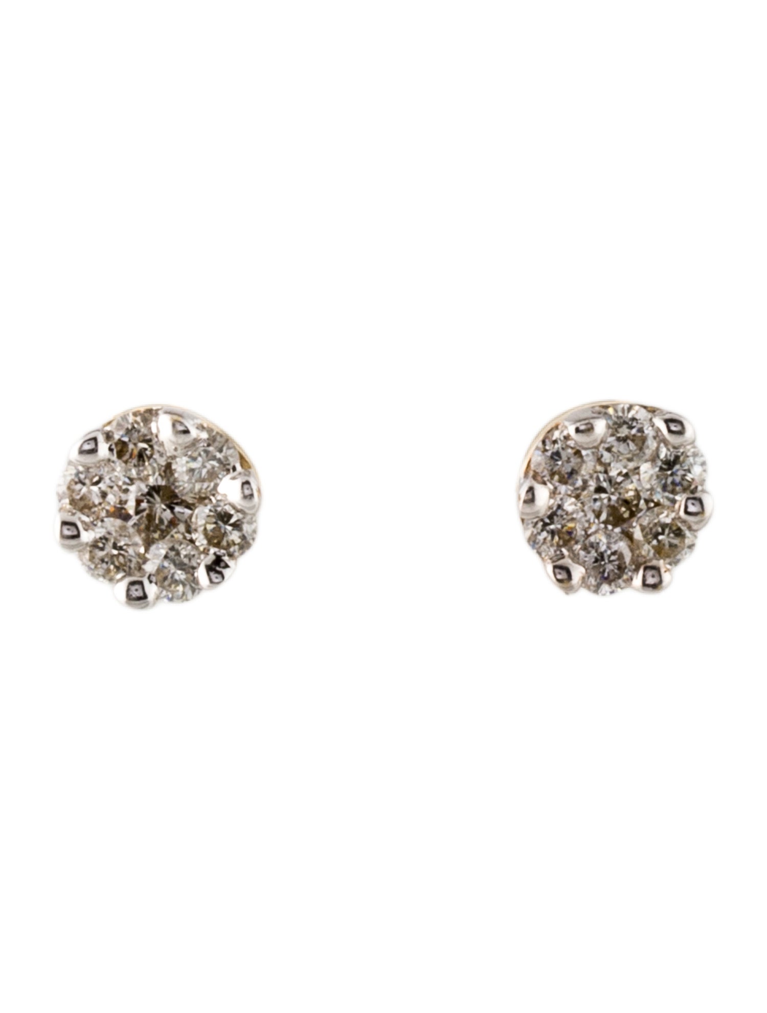 Earrings 14K Diamond Cluster Stud Earrings