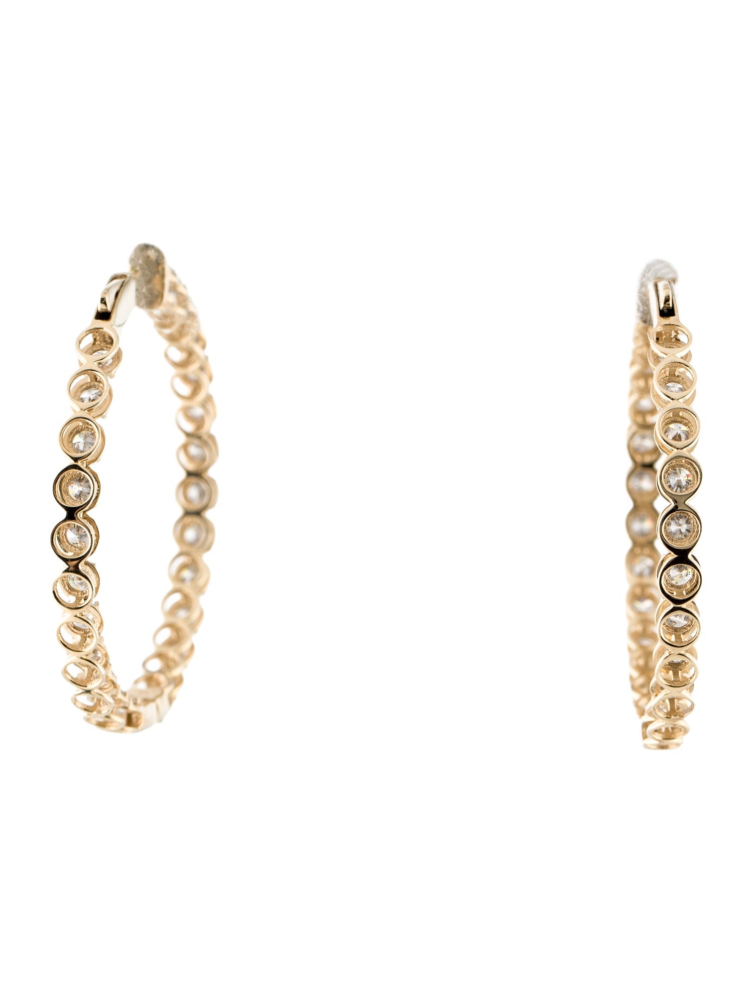 Earrings 14K 7.00ctw Diamond Inside-Out Hoop Earrings