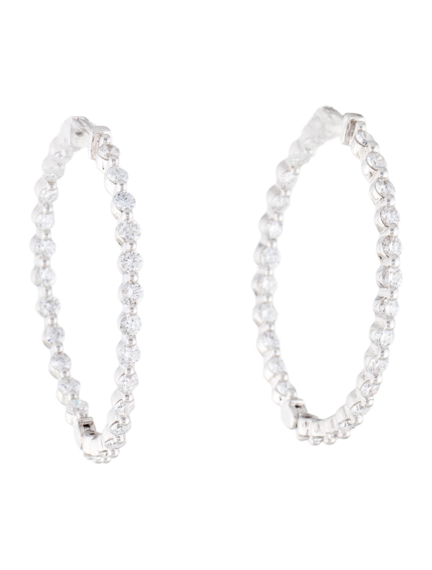 Earrings 14K 2.00ctw Lab-Grown Diamond Inside Out Hoop