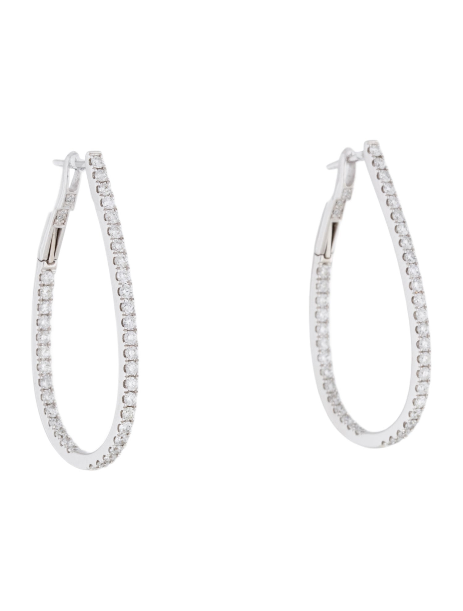 Earrings Sabrina Designs 14K 1.15ctw Diamond Tear Drop Hoop Earrings