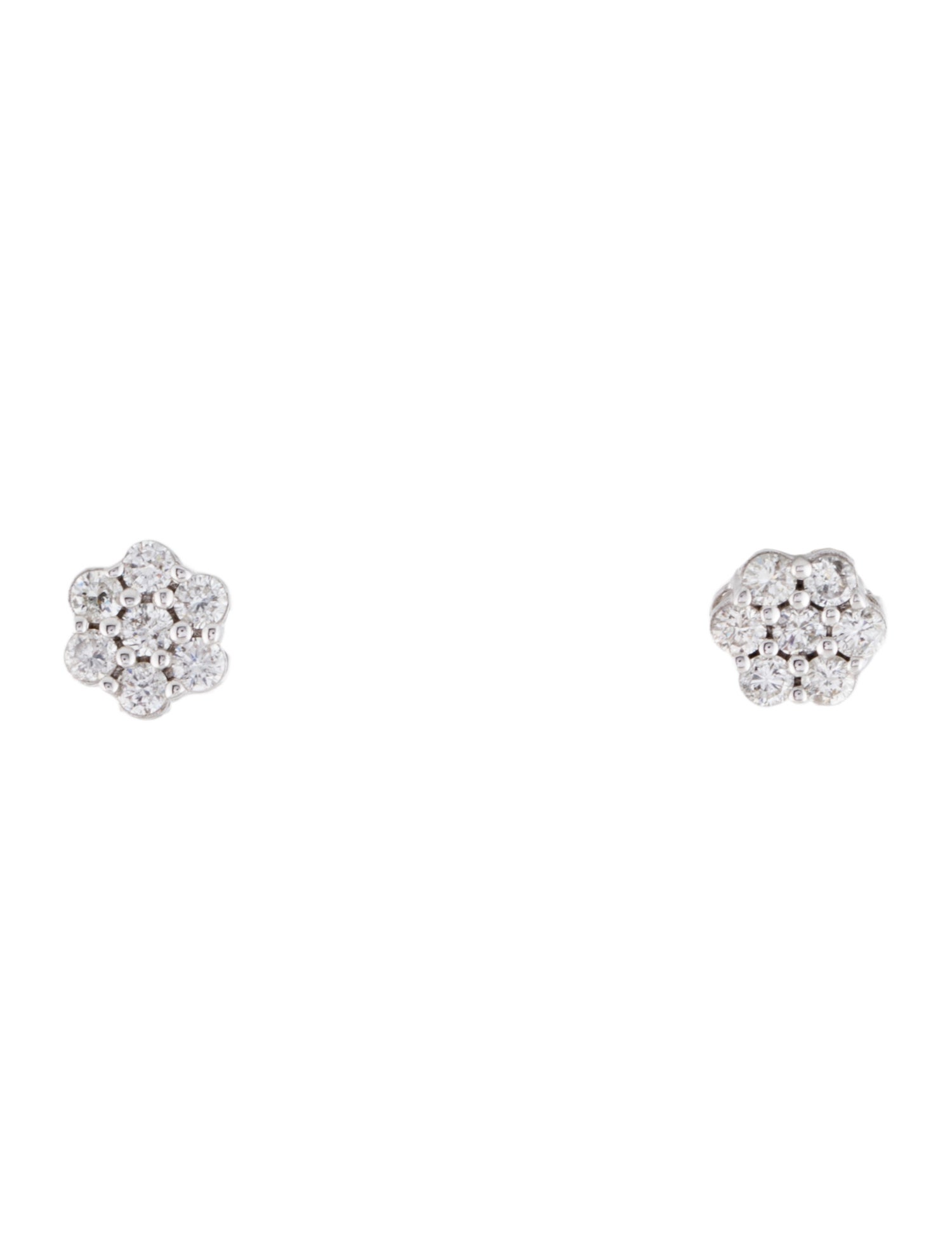 Earrings 14K Diamond Flower Stud Earrings