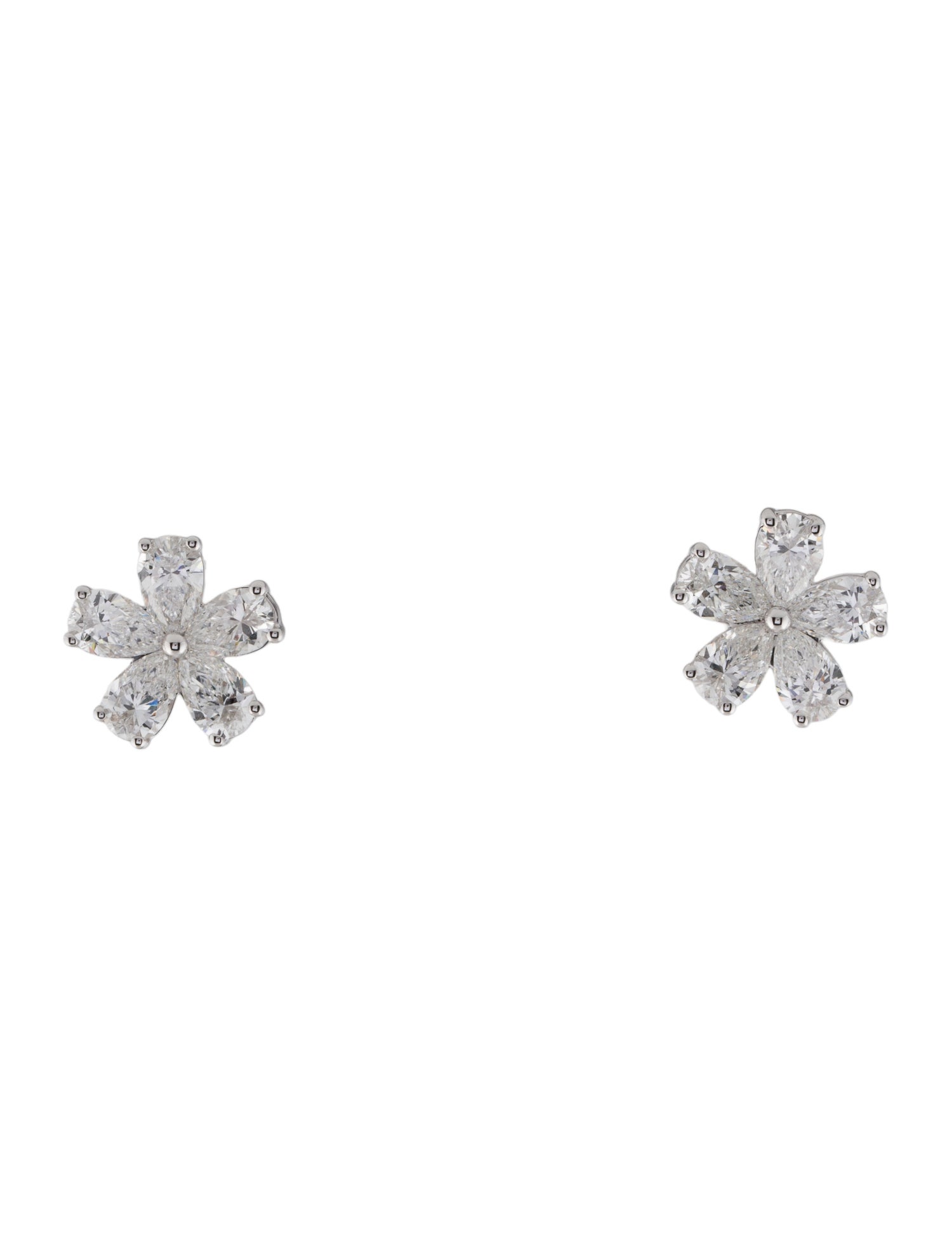 Earrings 14K 3.30ctw Lab-Grown Diamond Floral Stud Earrings