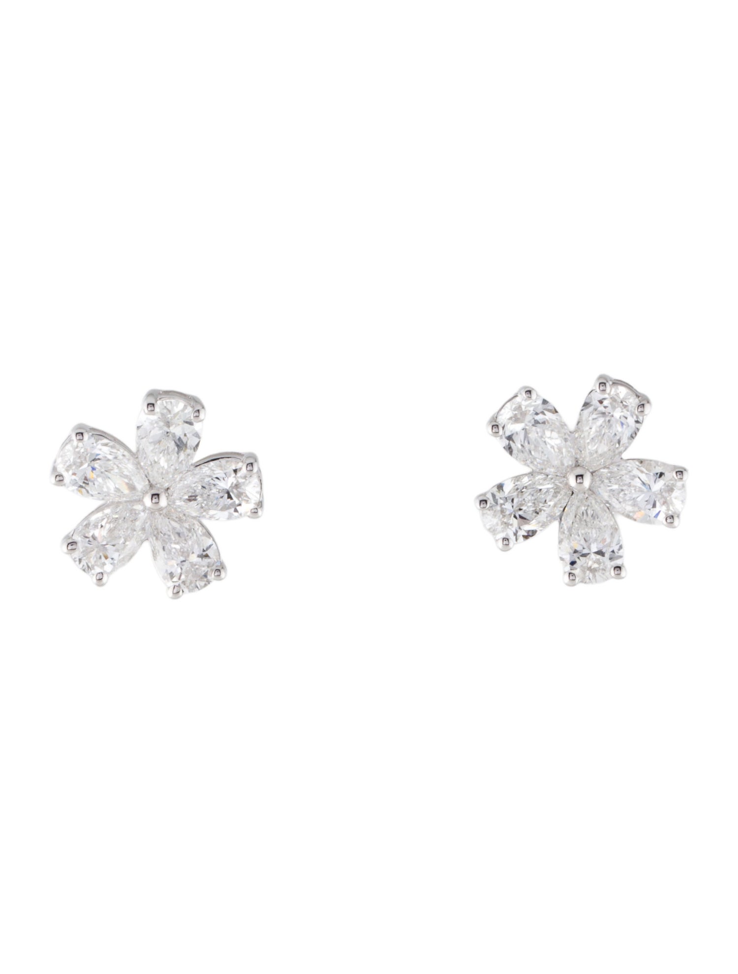 Earrings 14K 3.30ctw Lab-Grown Diamond Floral Stud Earrings
