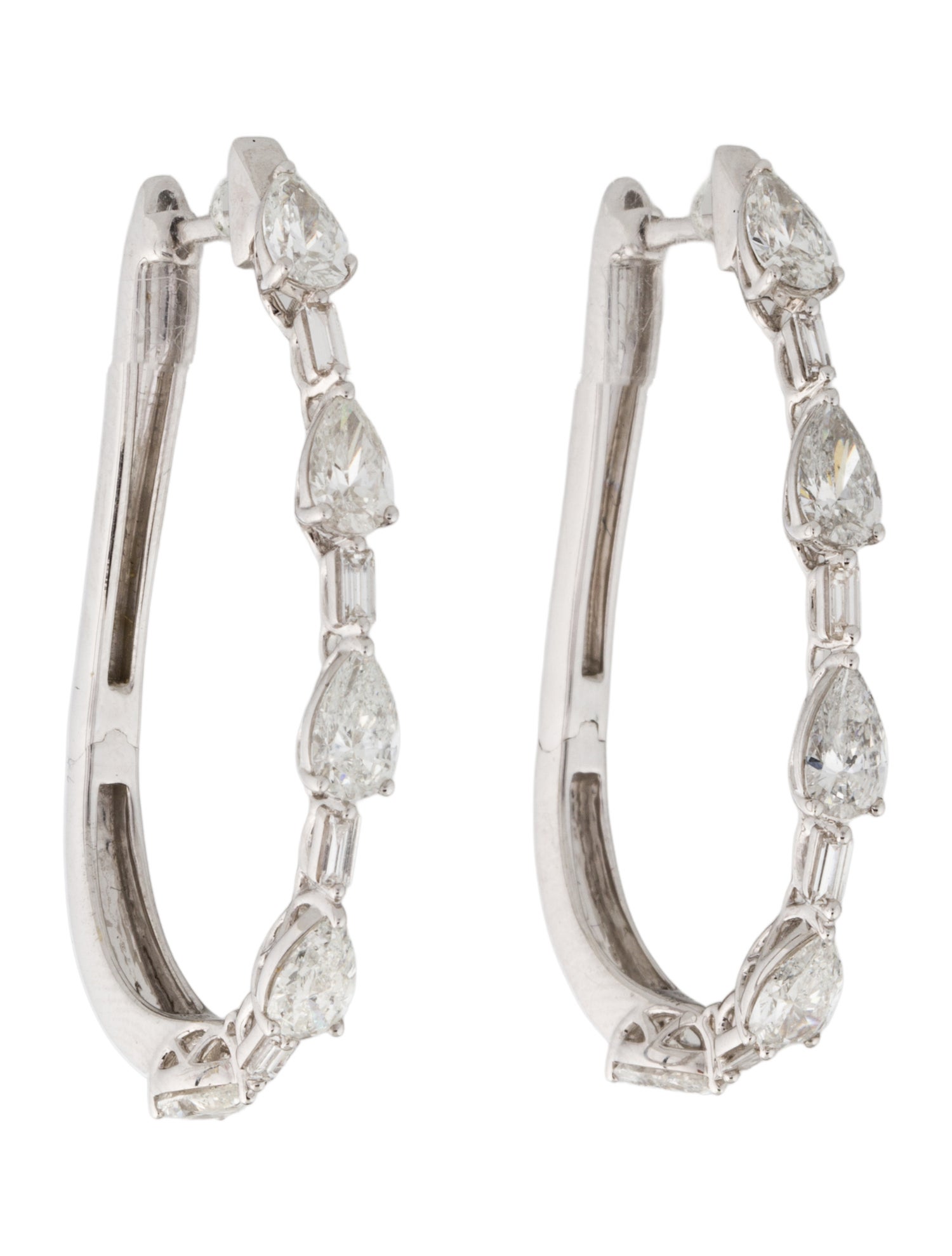 Earrings 14K 3.25ctw Lab-Grown Diamond Hoop Earrings