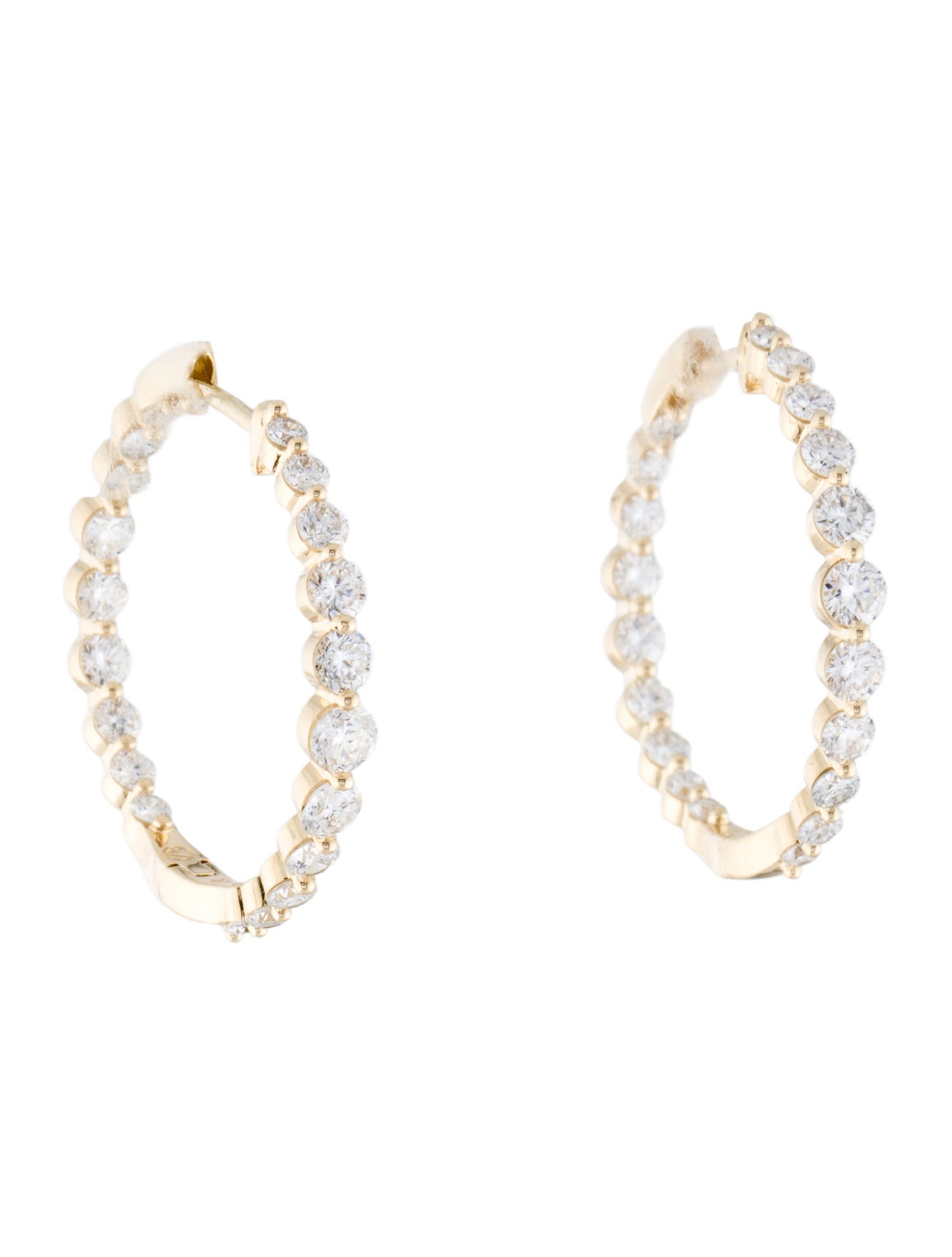 Earrings 14K 2.00ctw Lab-Grown Diamond Inside Out Hoop