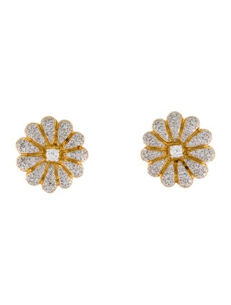 Earrings  18K 2.00cts Diamond Flower Earclip Earrings