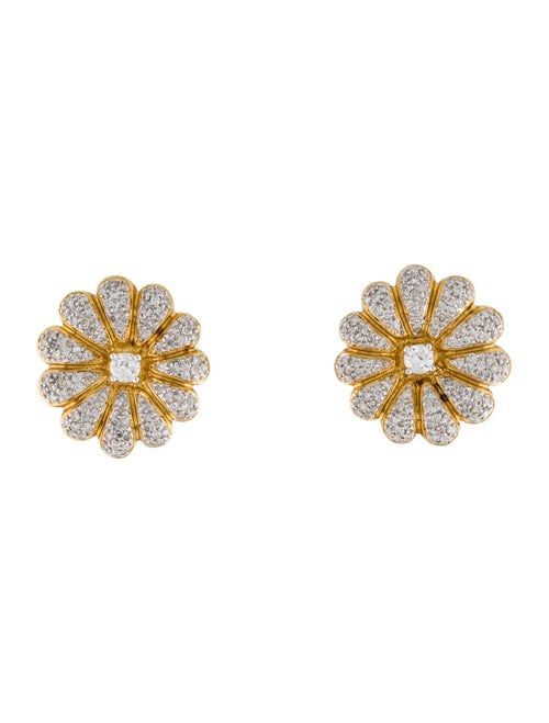 Earrings  18K 2.00cts Diamond Flower Earclip Earrings