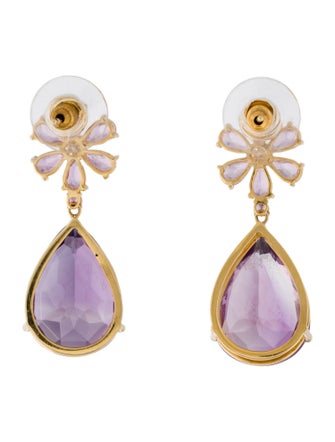 Earrings Kai 14K Amethyst, Sapphire, & Diamond Drop Earring