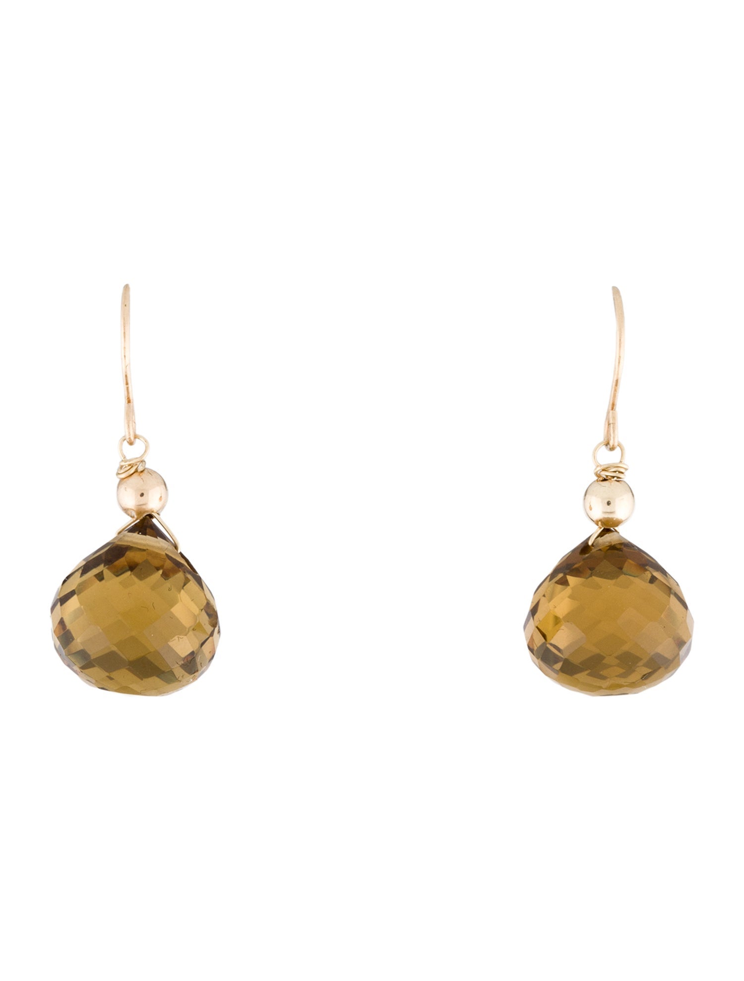 Earrings 14K Smoky Quartz Drop Earrings