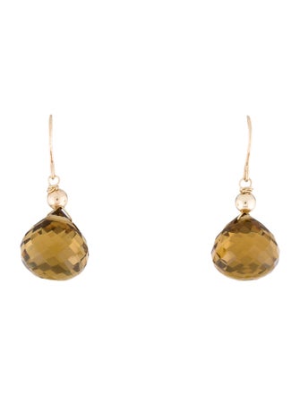 Earrings 14K Smoky Quartz Drop Earrings
