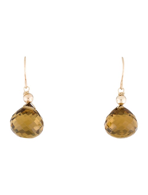 Earrings 14K Smoky Quartz Drop Earrings