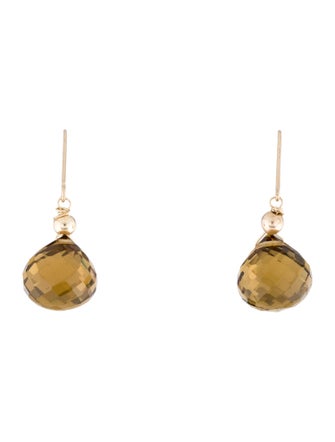 Earrings 14K Smoky Quartz Drop Earrings