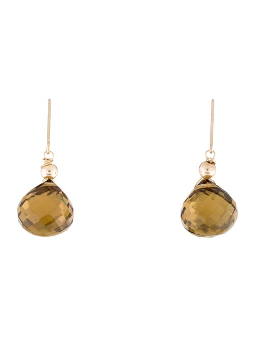 Earrings 14K Smoky Quartz Drop Earrings