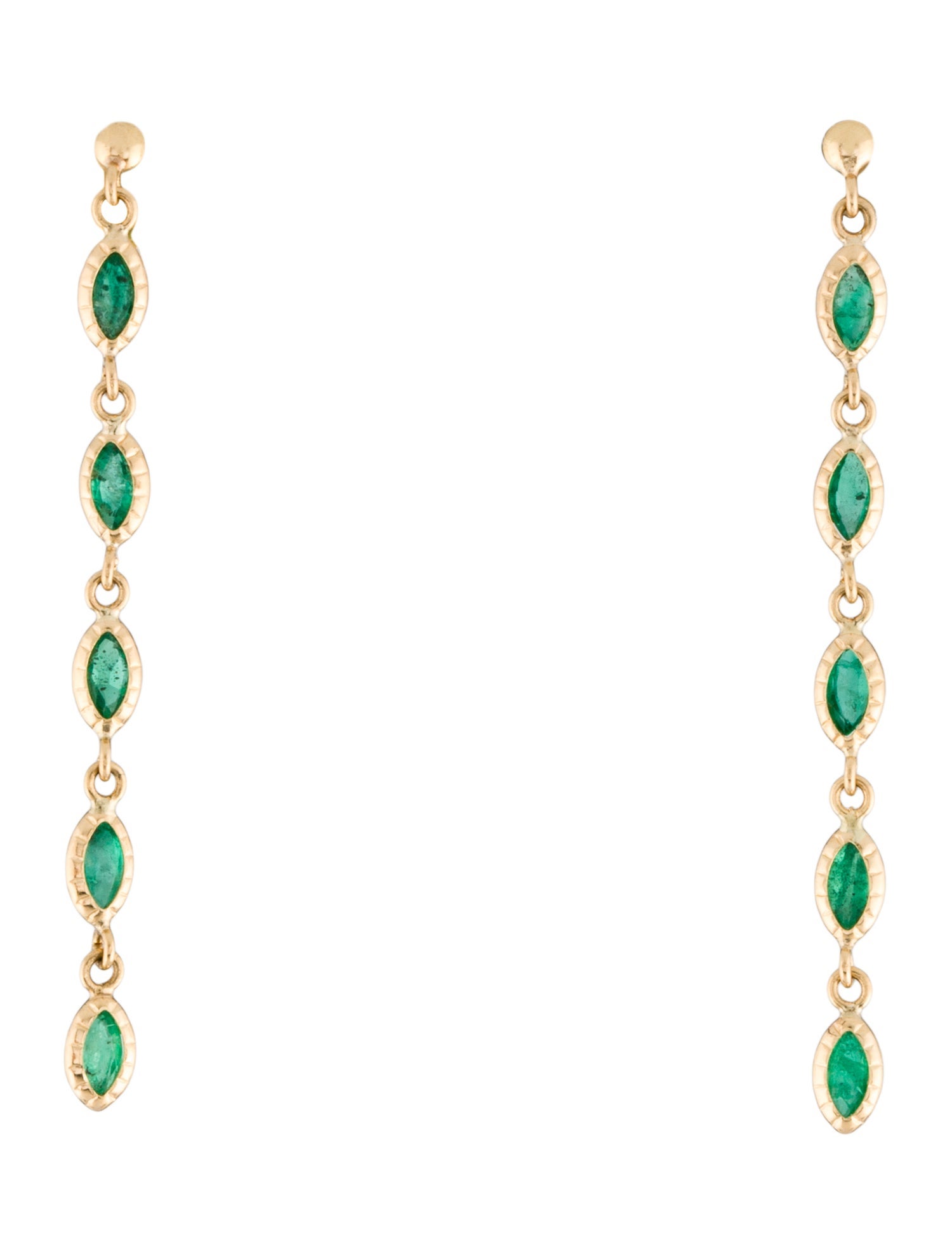 Earrings 18K Emerald Drop