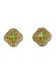Earrings 14K Peridot & Citrine Cluster Earclip Earrings