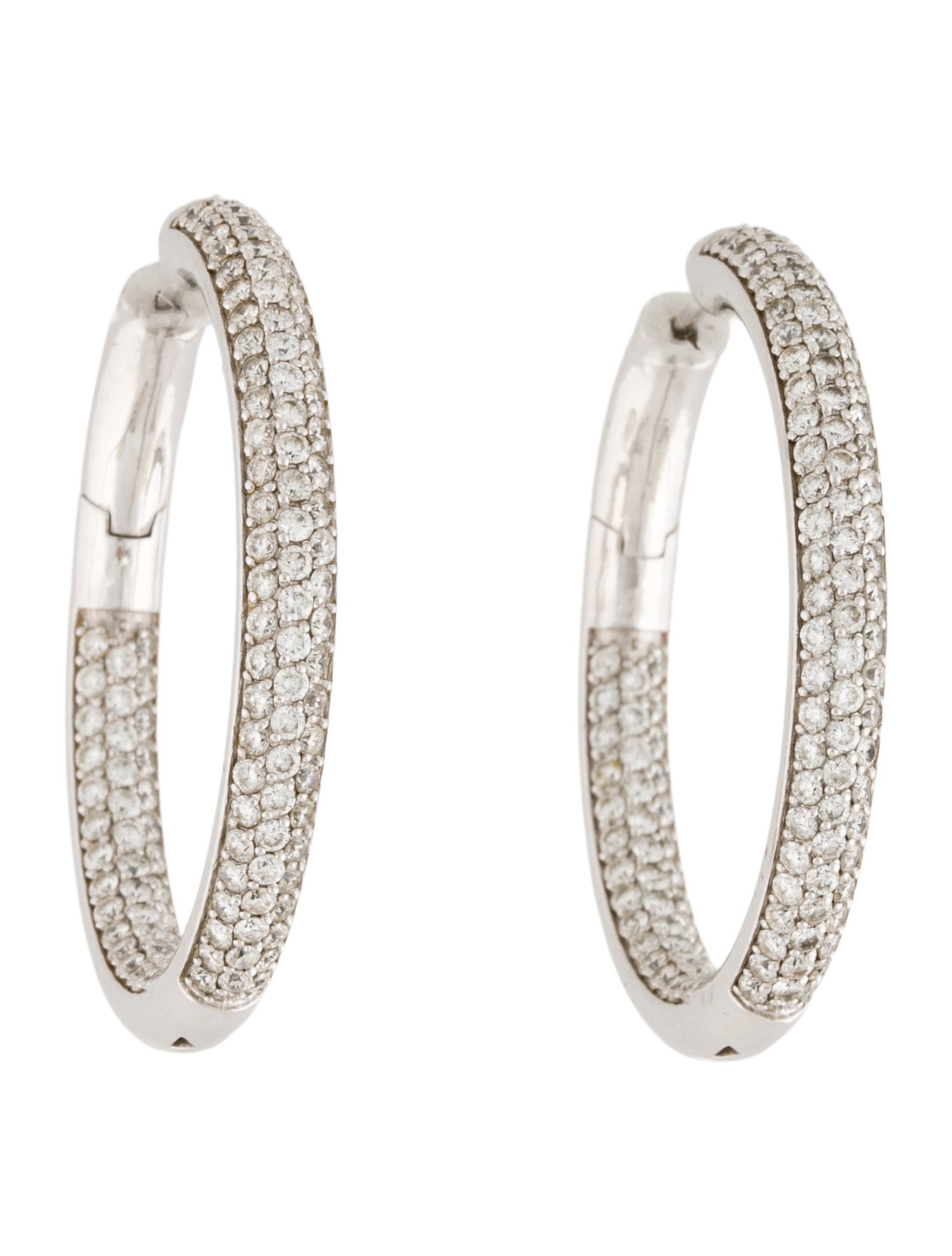 Earrings 14K 3.81ctw Diamond Inside-Out Hoop Earrings