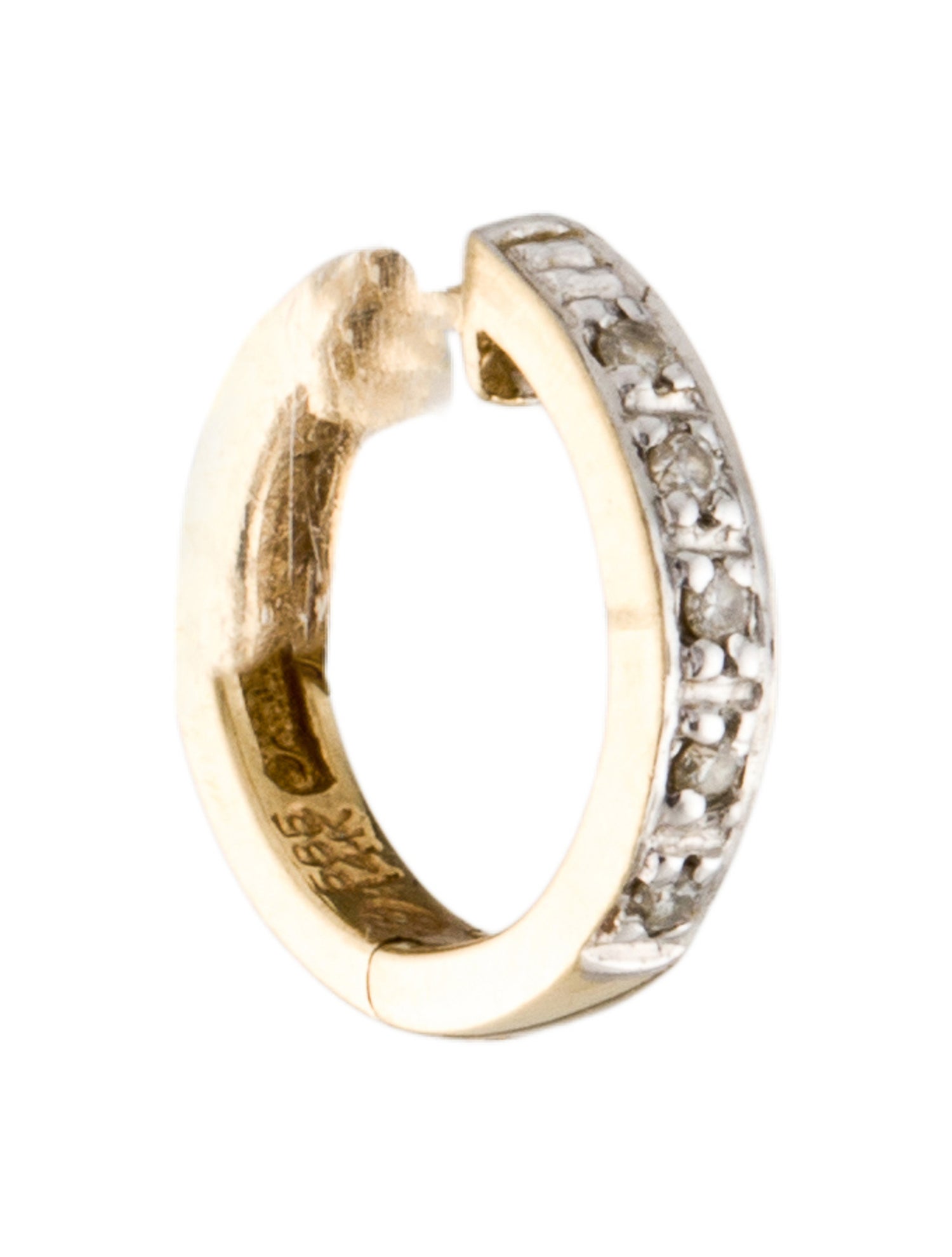 Earrings 14K Diamond Single Huggie Earring