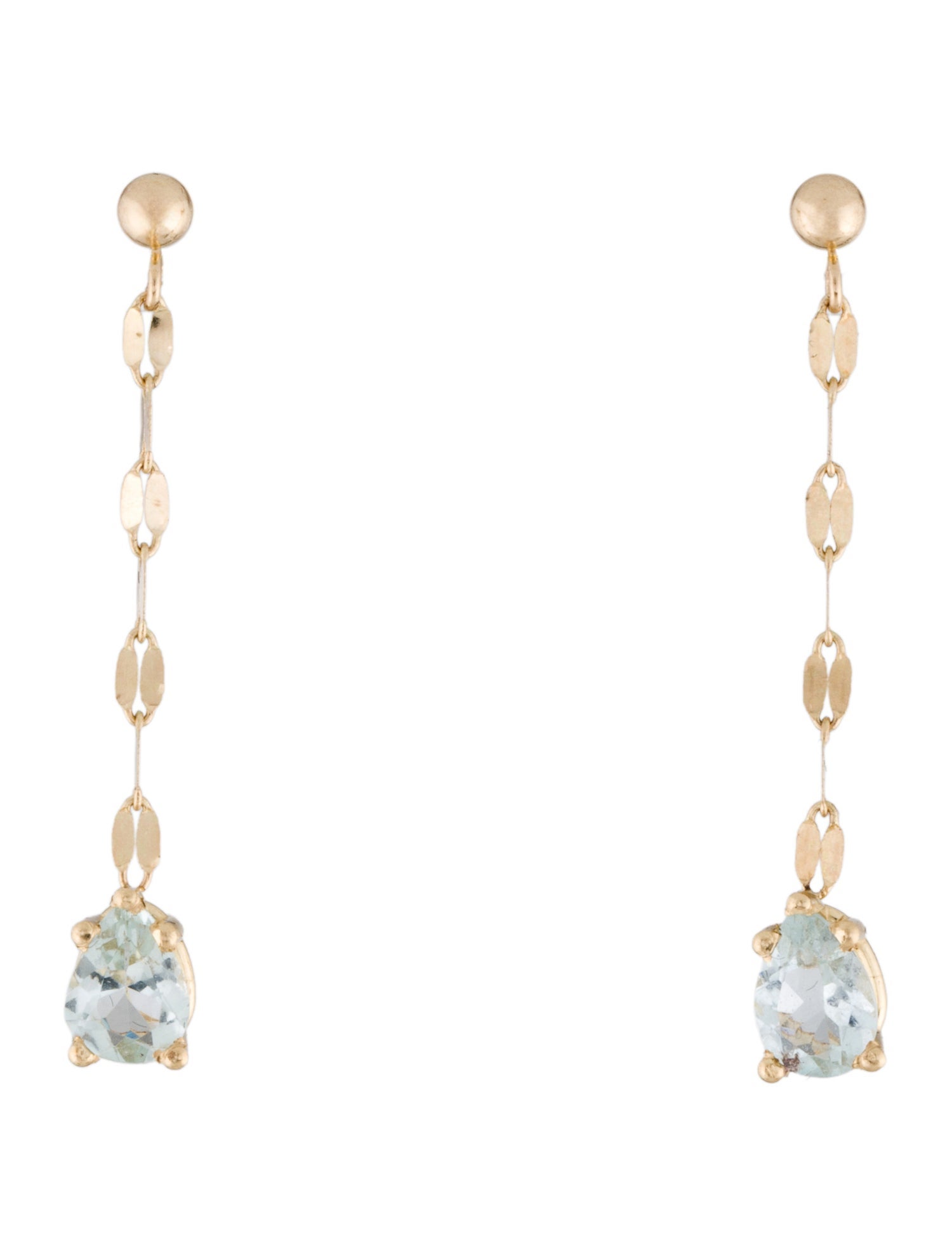 Earrings 14K Aquamarine Drop Earrings