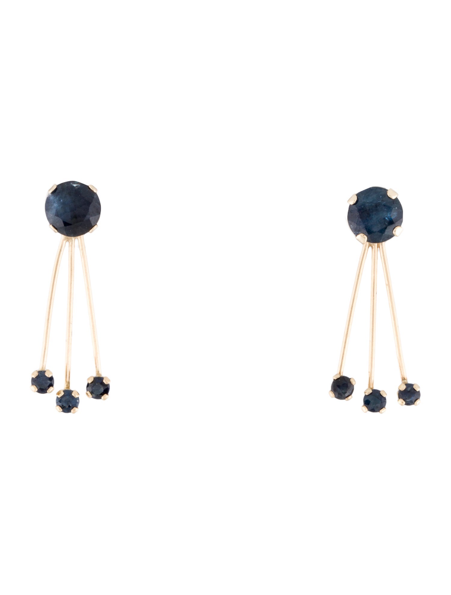 Earrings 14K Sapphire Stud w/ Drop Enhancer