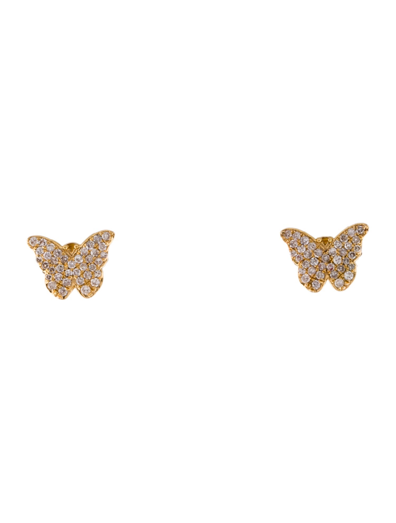 Earrings 14K Diamond Butterfly Stud