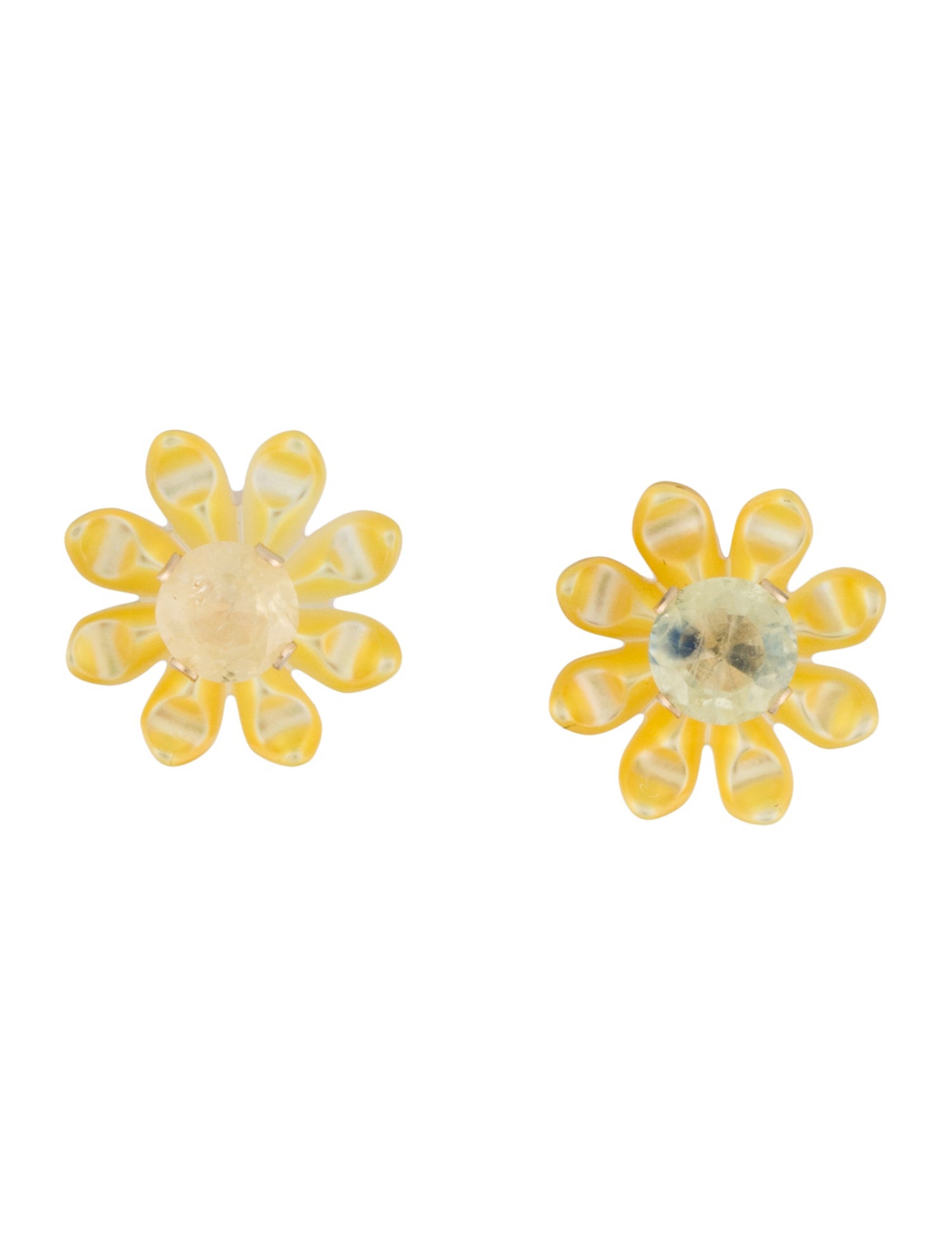 Earrings 14K Dyed Mother Of Pearl Jackets & Sapphire Stud Earrings