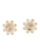 Earrings 14K Dyed Mother Of Pearl Jackets & Sapphire Stud Earrings