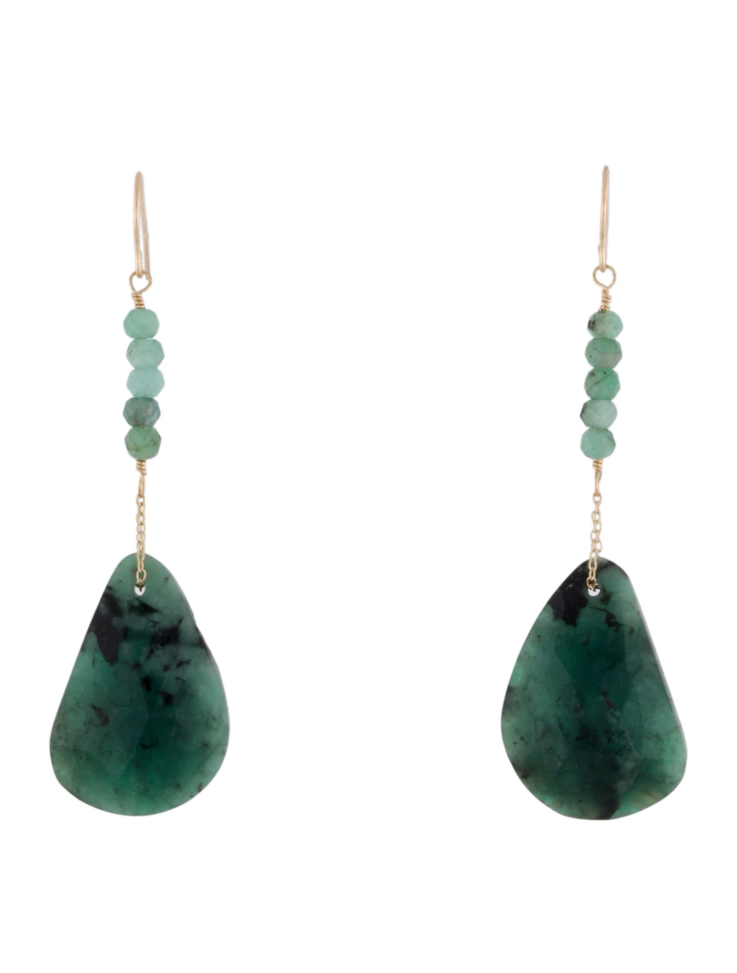Earrings 14K Emerald Drop