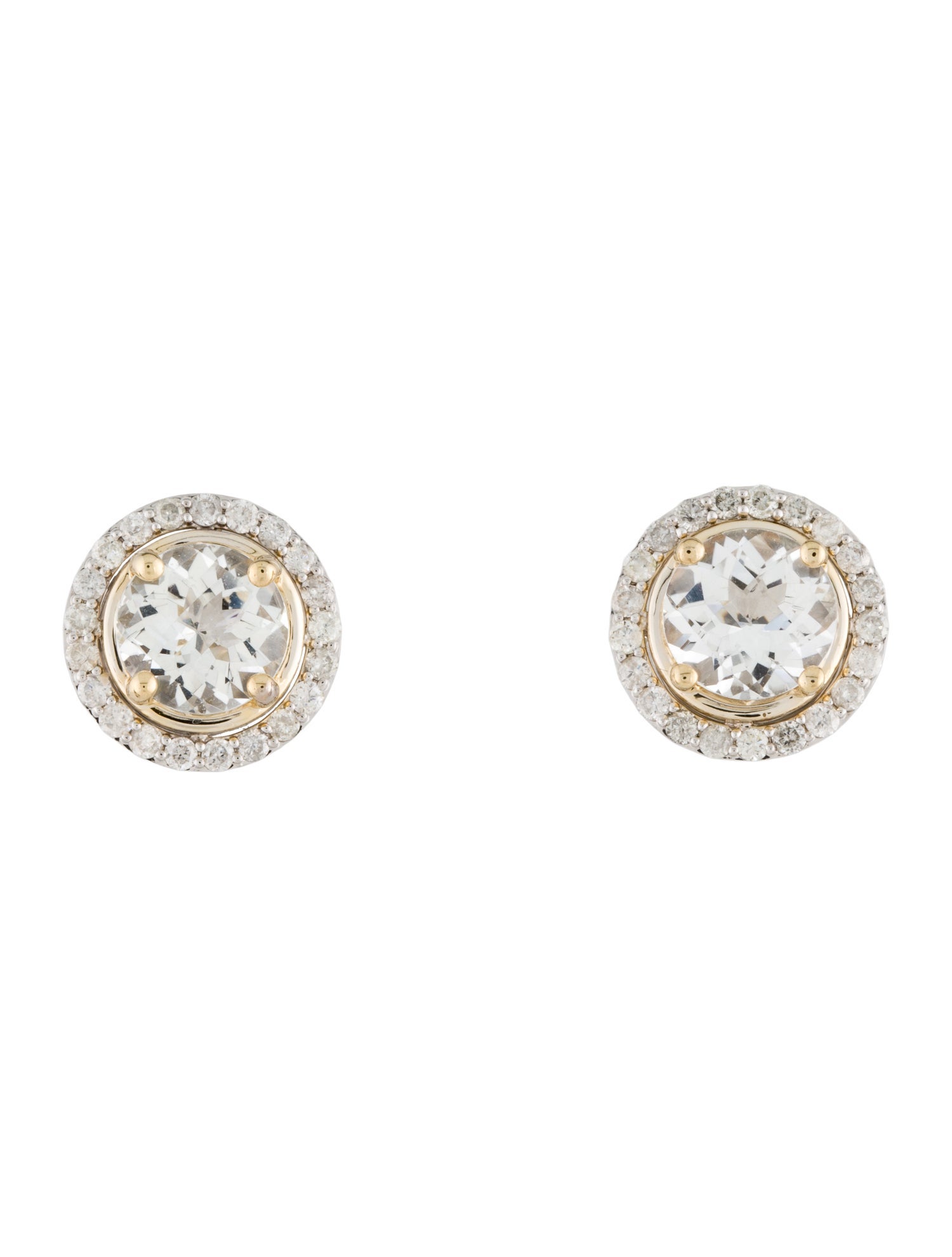 Earrings 14K Topaz & Diamond Stud Earrings