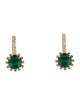 Earrings 14K 4.81ctw Malachite & Diamond Drop Earrings