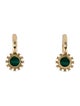Earrings 14K 4.81ctw Malachite & Diamond Drop Earrings