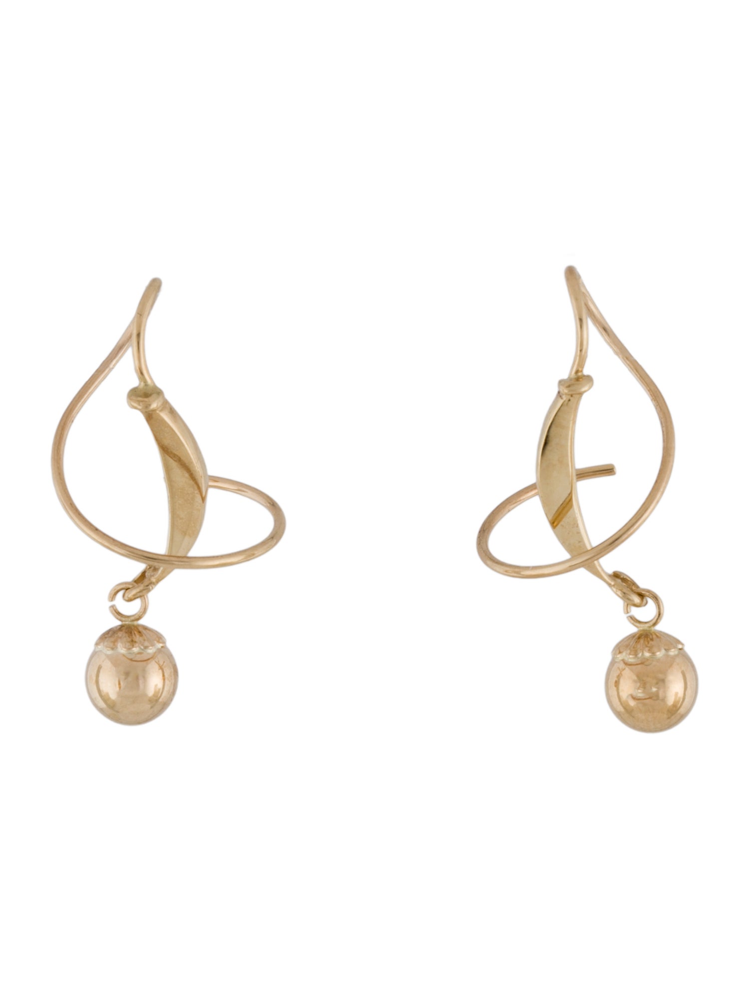Earrings 14K Twisted Drop Earrings