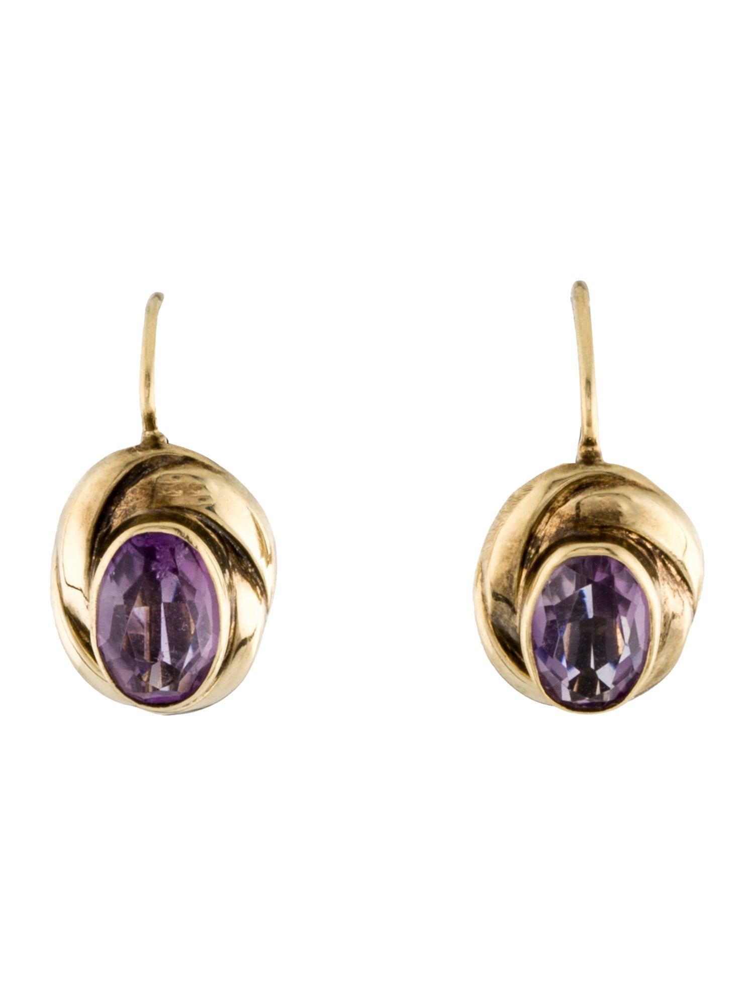 Earrings 14K 1.03ctw Amethyst Earclips