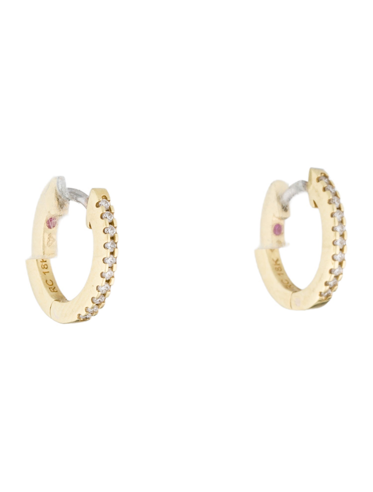 Roberto Coin 18K Diamond Extra Small Hoop Earrings